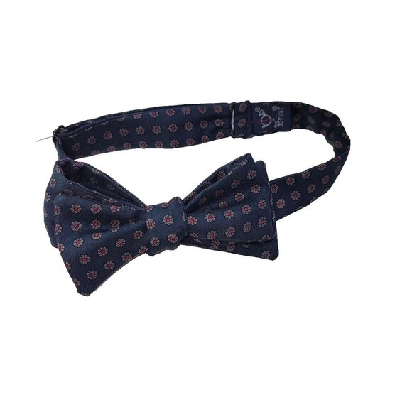Briar Bow Tie Mens Necktie Bowtie Blue Foulard Paisley Silk Woven In England - Picture 1 of 7